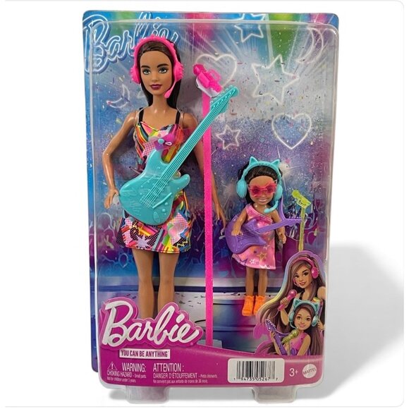 Mattel Other - Barbie Doll & Chelsea Pop Star Sister Dolls Microphone Guitar Headphone 2022